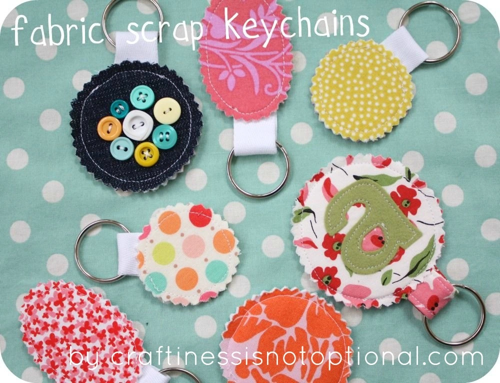 Fabric Scrap Keychains